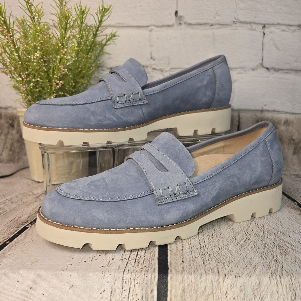 VIONIC CHERYL LIGHT BLUE PLATFORM SUPPORTIVE LOAFERS WOMENS SIZE 8